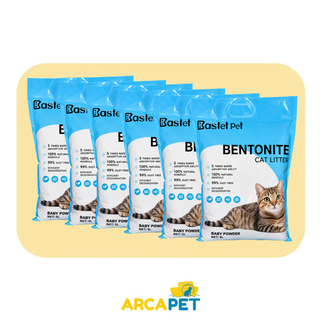 Arena Basted Pet Bentonite Talco Bebe 6 unidades