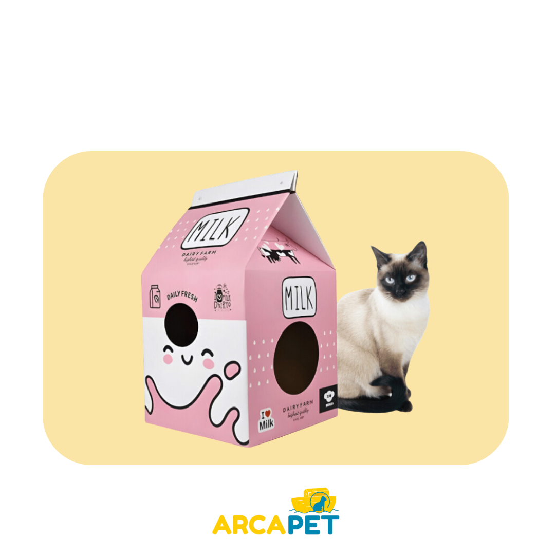BRNX Rascador Maxi Caja de Leche Rosado