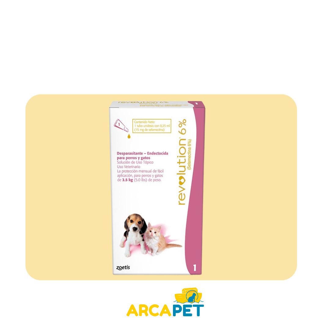Pipeta Revolution 6% para Perros y Gatos hasta 2.5 kg