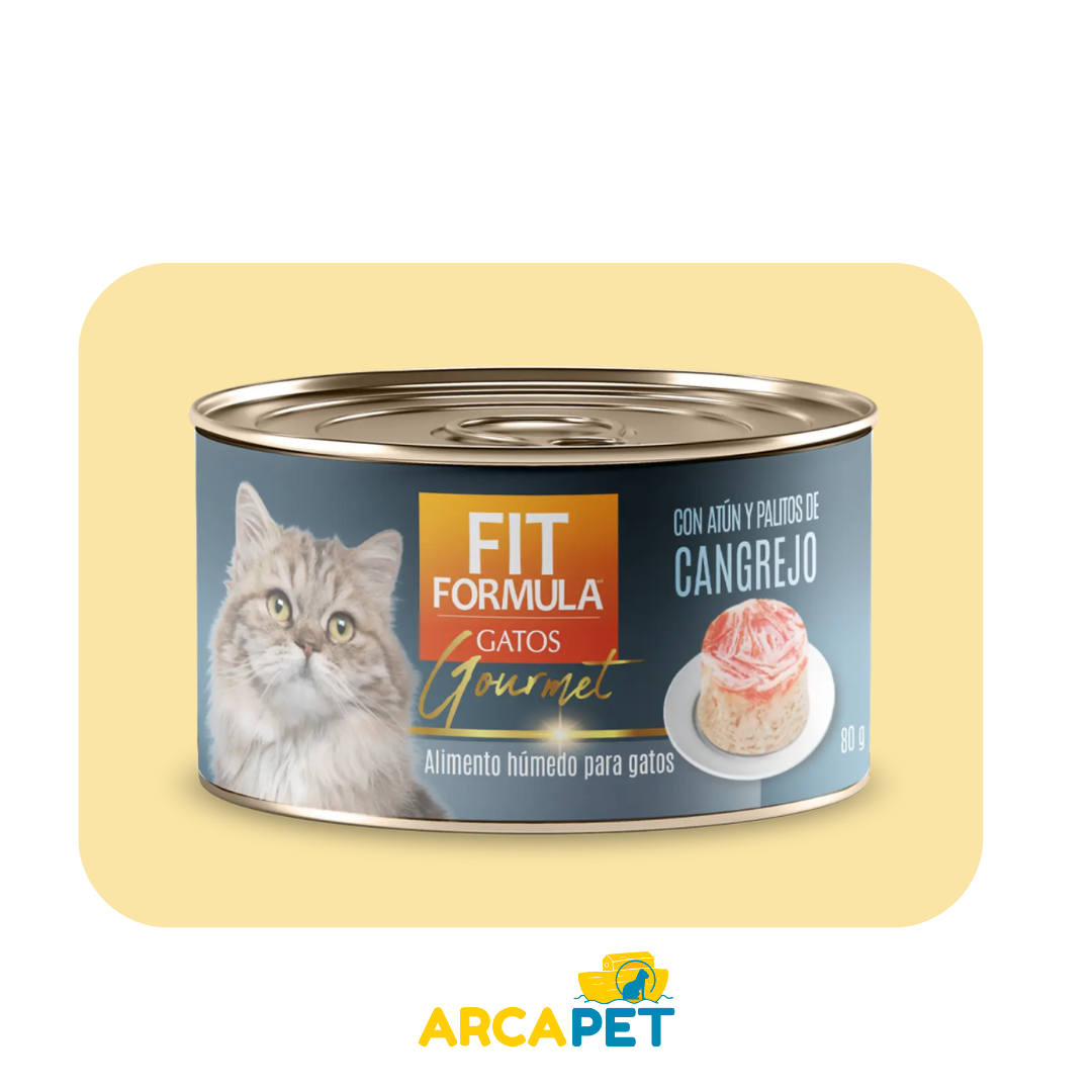Lata Fit Formula Gato Adulto Sabor Atun con Palitos de Cangrejo 80 gr