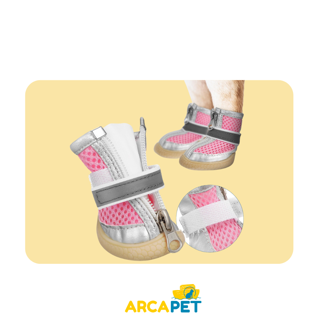 Zapatos Tela Con Cierre Y Suela Talla 5 - Rosado