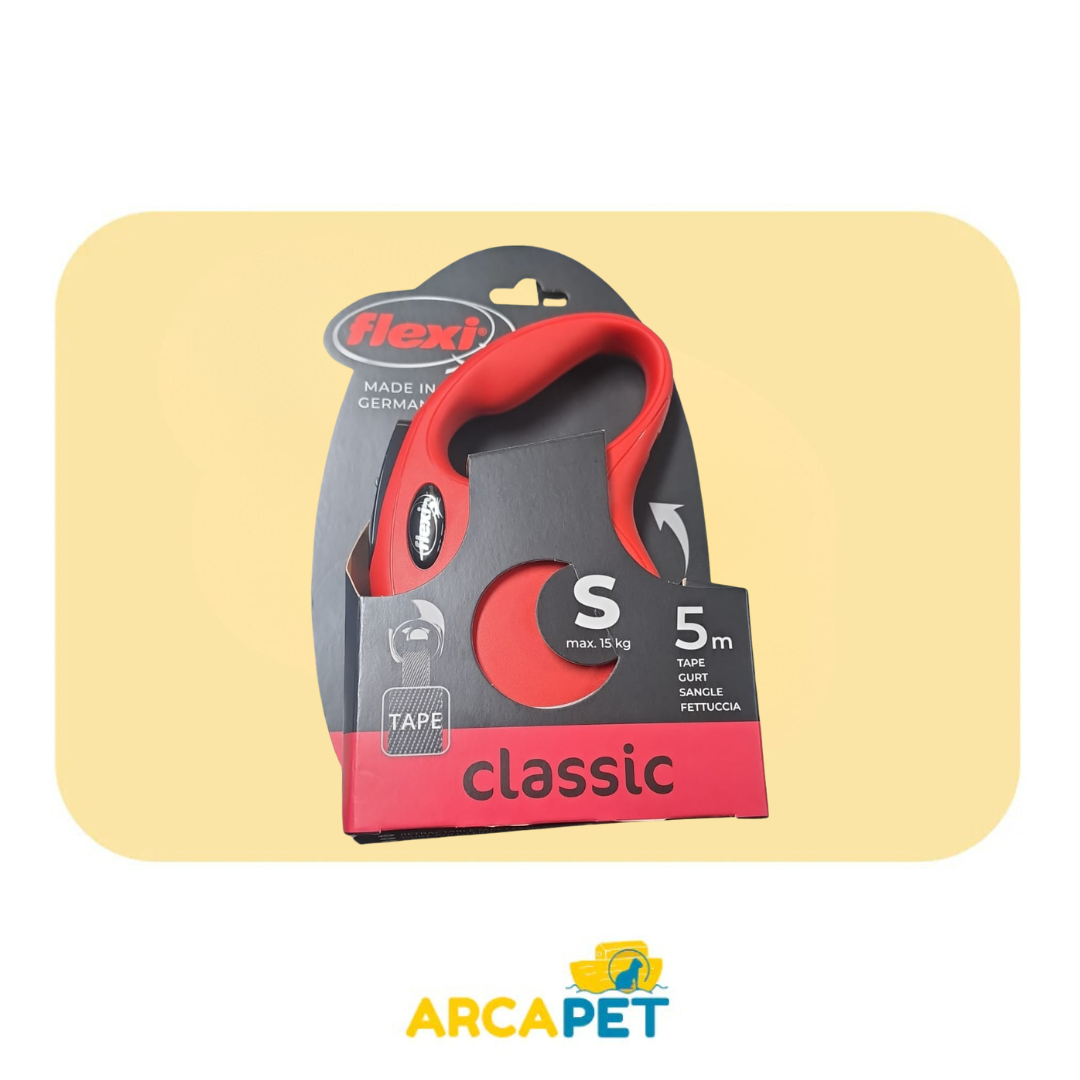 Correa Retractil Flexi New Classic S Roja 5M 15Kg