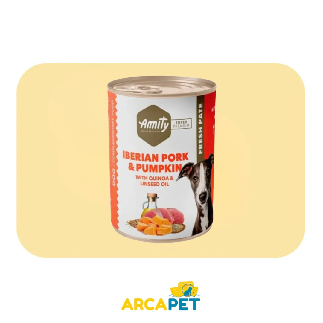 Lata Amity Iberian Pork & Pumpkin Dog Wet 400g.