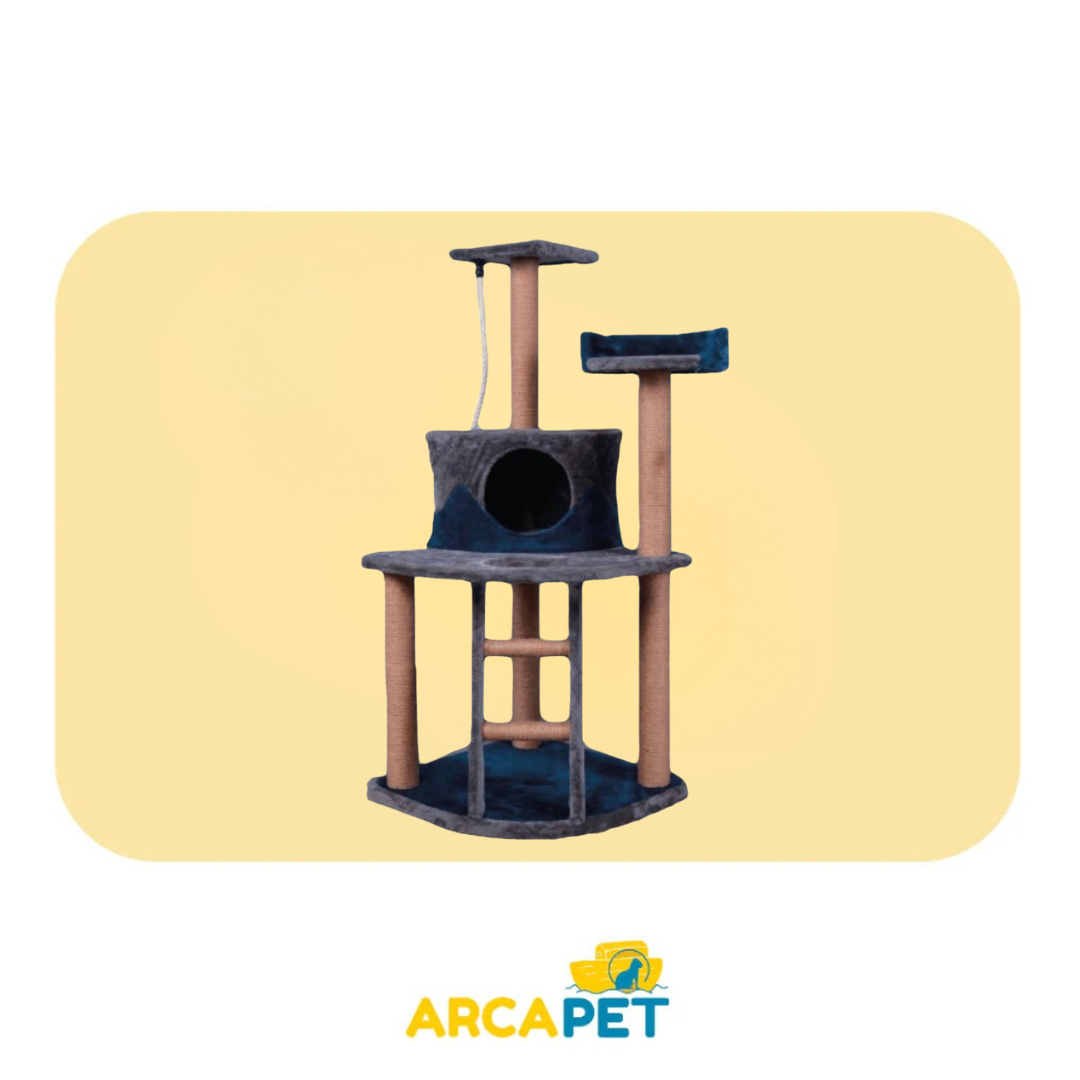 Rascador Felpa Suave Azul Marino 124cm X 55cm X 55cm