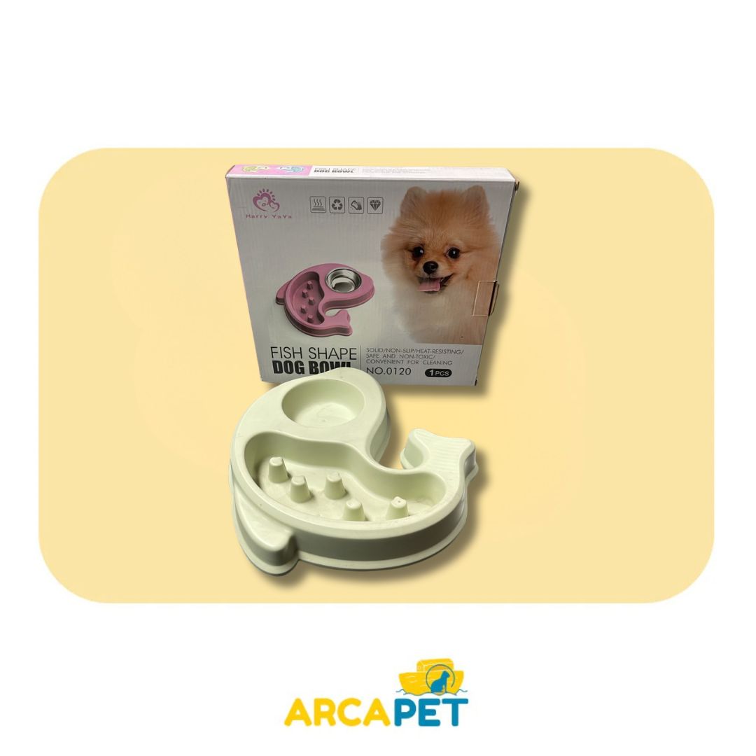 Bebedero Y Comedero Lento Fish Shape Dog Bowl