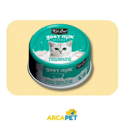 Lata Kit Cat Goat Milk Gourmet Pollo y Camaron 70 gr