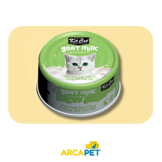 Lata Kit Cat Goat Milk Gourmet Tuna y Shrimp 70g