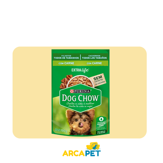 Sachet Dog Chow Cachorro Sabor Carne 100Gr