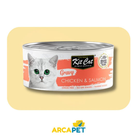 Lata Kit Cat Pollo y Salmon 70gr