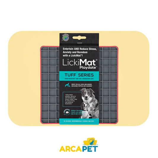 Pet Licking Mat Rojo y Gris