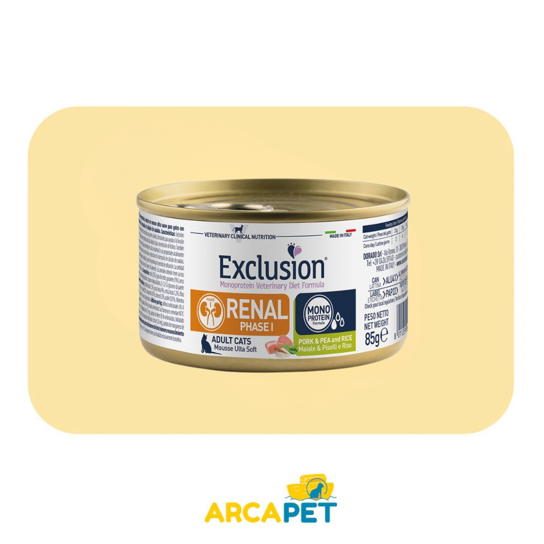 Lata Exclusion Renal Gato 1 Cerdo Arveja Arroz