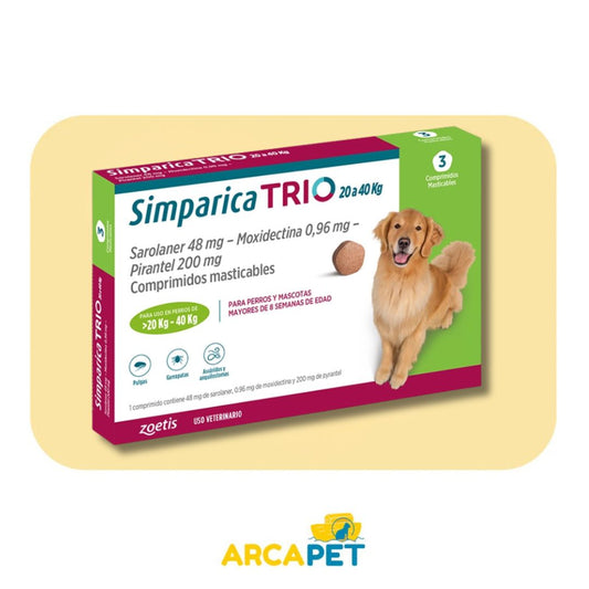 Simparica Trio 20 a 40 kg 3 comprimidos