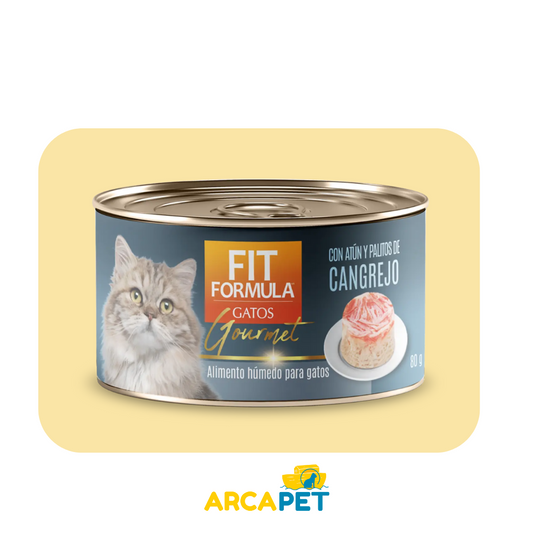 Lata Fit Formula Gato Adulto Sabor Atun con Palitos de Cangrejo 80 gr