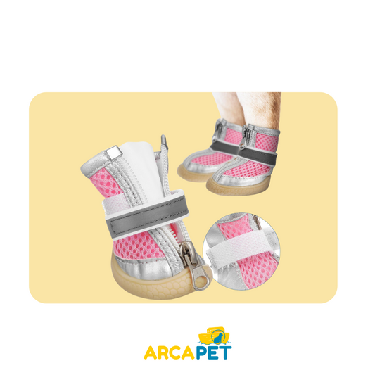 Zapatos Tela Con Cierre Y Suela Talla 5 - Rosado