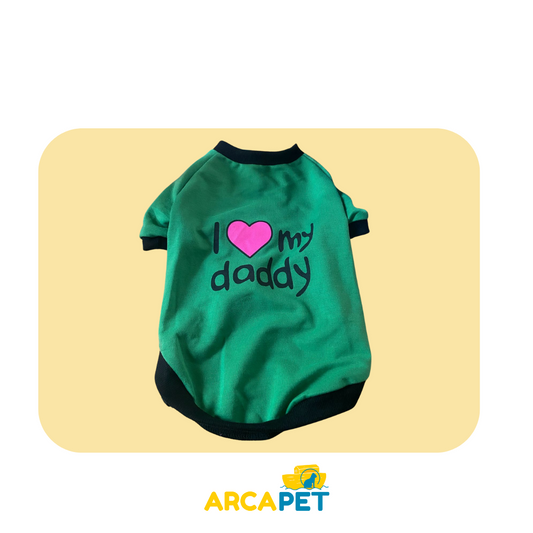 poleron i love my daddy 36x30 cm - verde