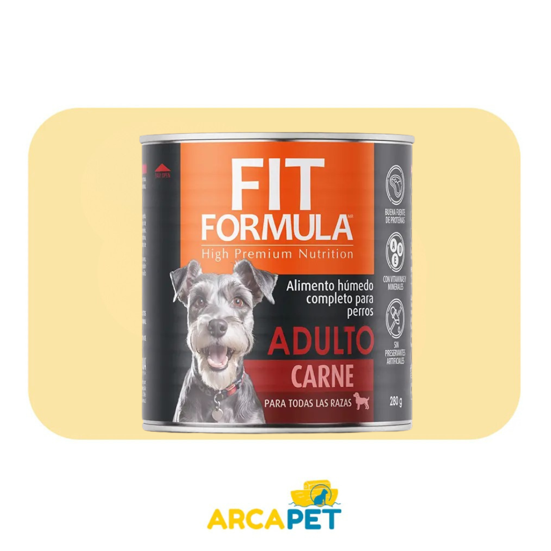 Lata Fit Formula Perro Adulto Sabor Carne 280 gr
