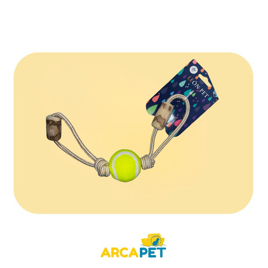 Pelota con cuerda y madera Arca Pet chile