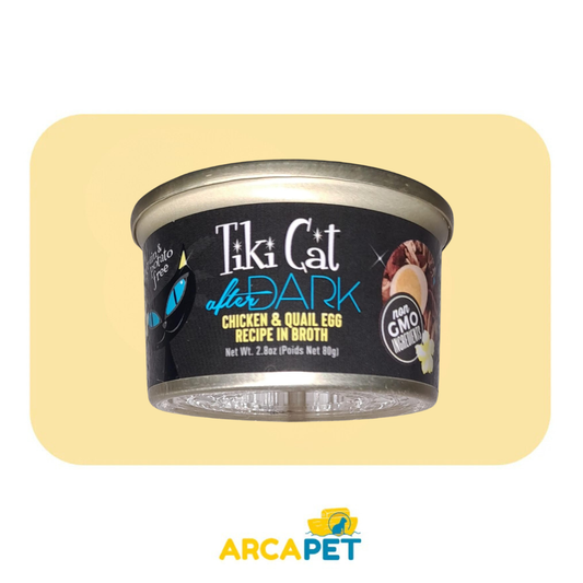 Lata Tiki Cat After Dark Chicken y Quail Egg 80 Gr