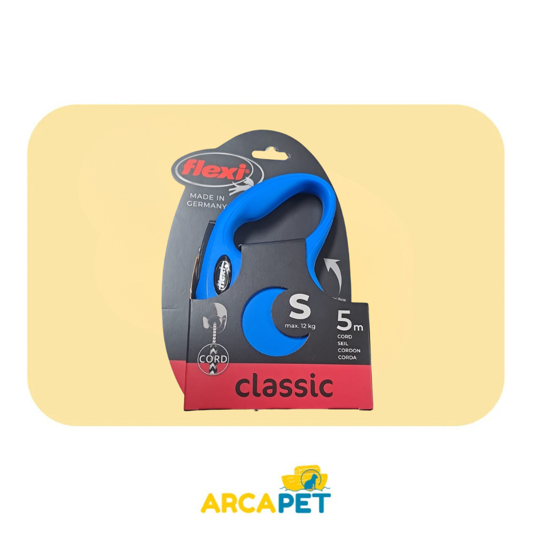 Correa Retractil Flexi New Classic S Azul 5M 12Kg