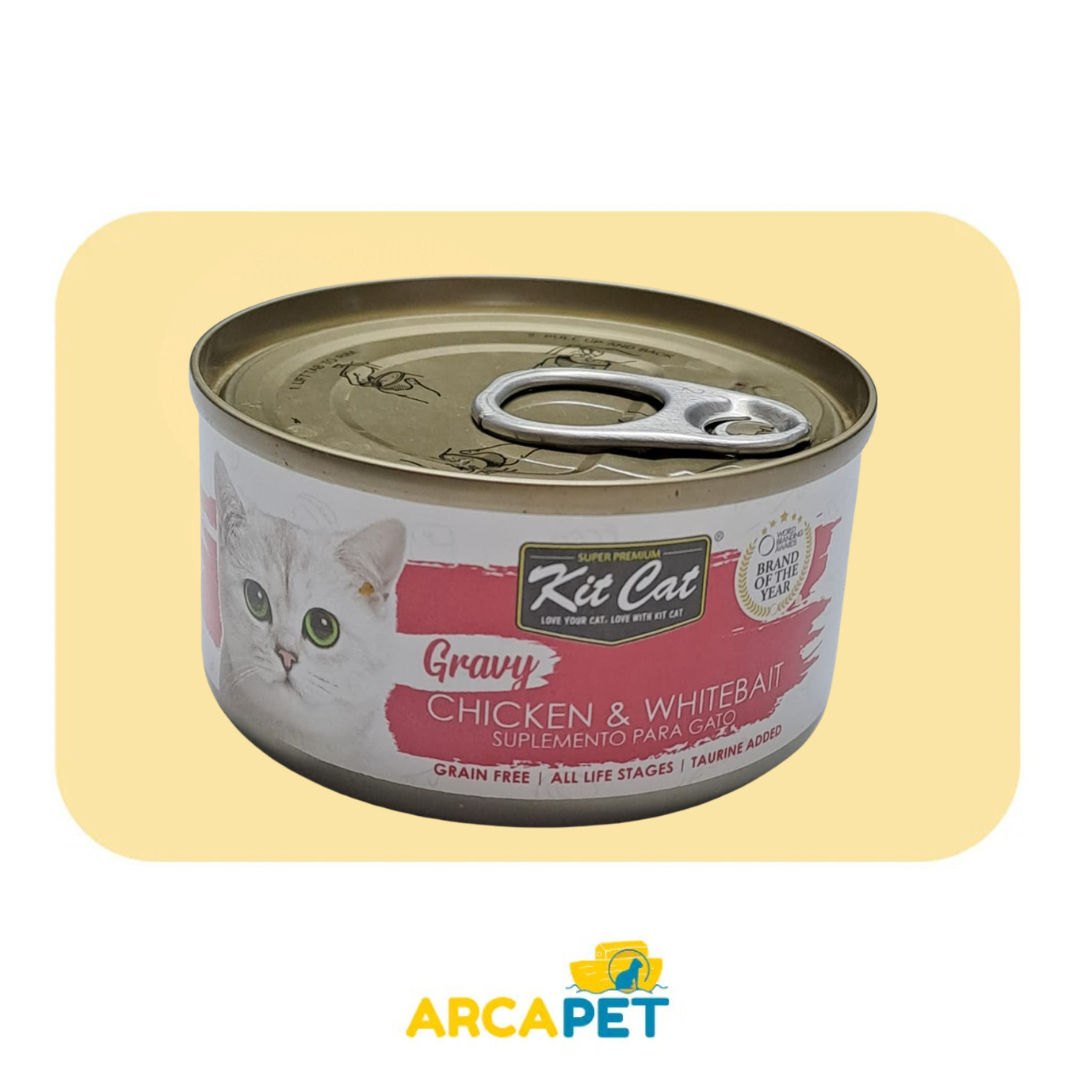 Lata Kit Cat Pollo y pescado blanco 70gr
