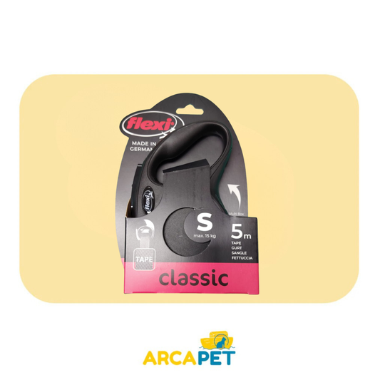 Flexi New Classic S Cinta Negro 5M 15Kg