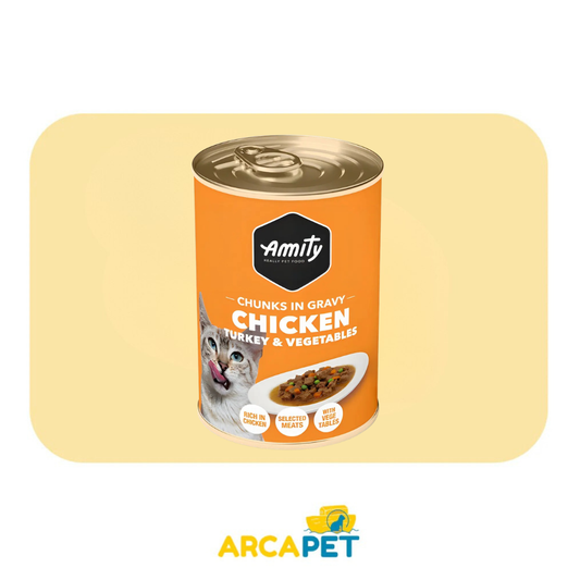 Latas Amity Chunks Chicken Turkey y Vegetables 415gr