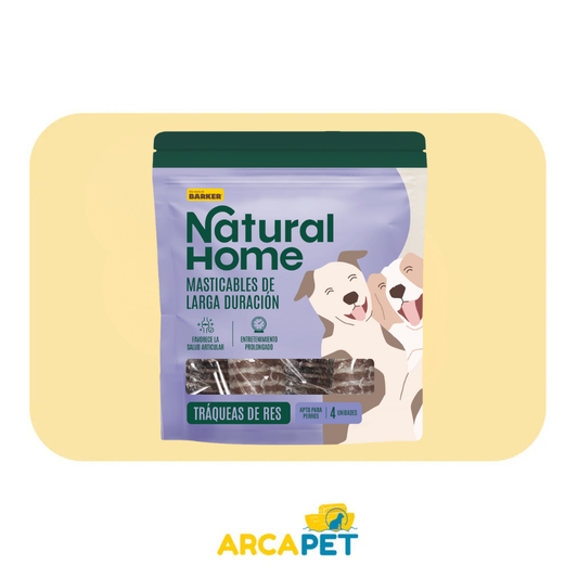 Natural Home Snack Para Perro Tráqueas De Res X4 Unidades