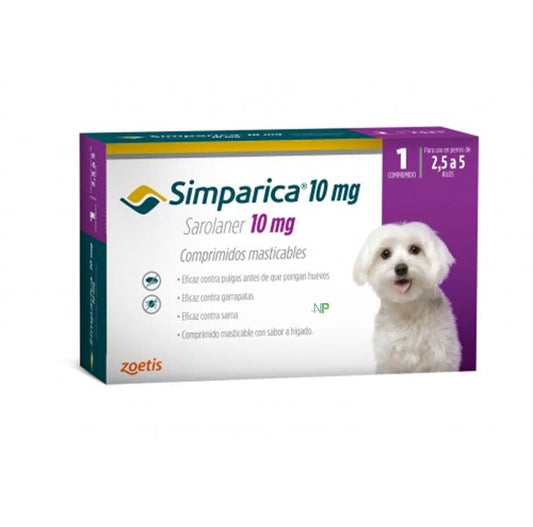 Simparica 1 Comp 2.5 a 5 kg 10 mg