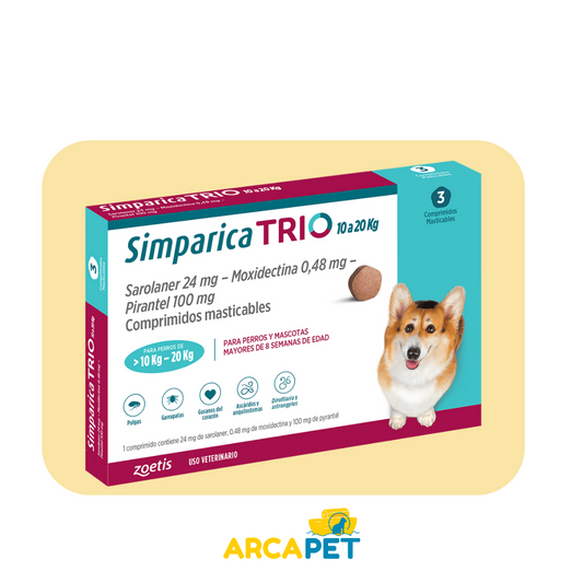 Simparica Trio 1 Comp 10 a 20 kg